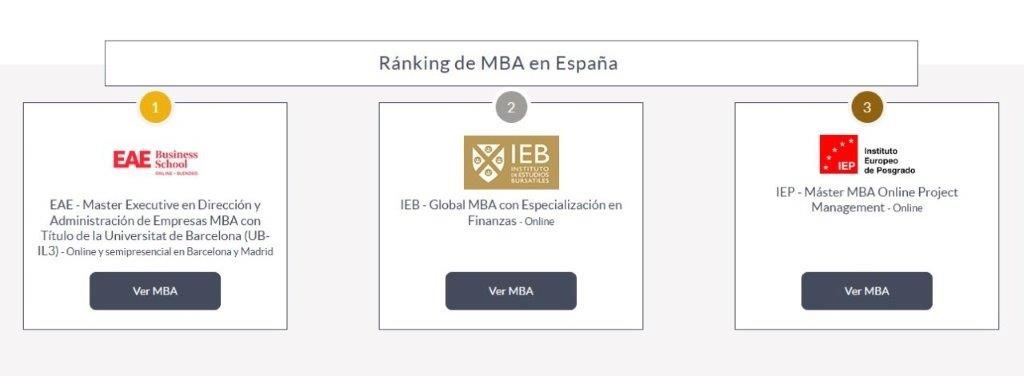 Los Másteres MBA mejor valorados por los estudiantes del curso 2024-2025