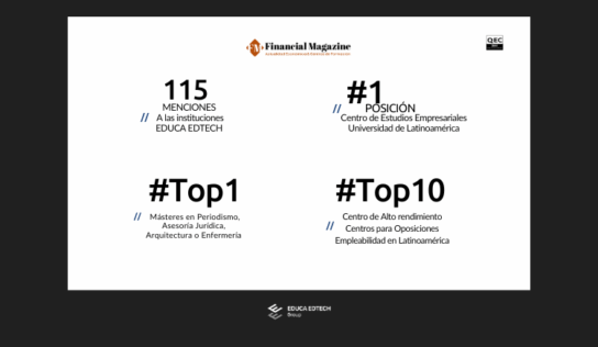 EDUCA EDTECH Group suma 115 menciones en el Ranking Financial Magazine