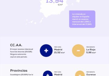 El precio medio del alquiler sube un 17,24% frente al año pasado