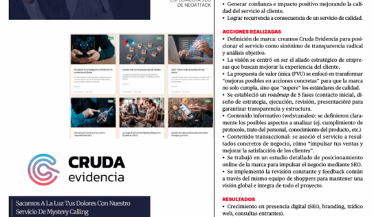 Cruda Evidencia se presenta a los Premios IPMARK en la categoría ‘Top Posicionamiento’ con NeoAttack como aliado estratégico